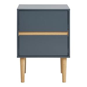 Side Table – Lacquered Wood, Two Drawers, Dark Grey Design – Bisley | House Nordic