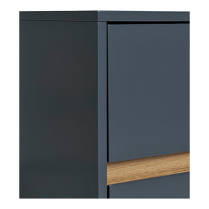 Side Table – Lacquered Wood, Two Drawers, Dark Grey Design – Bisley | House Nordic