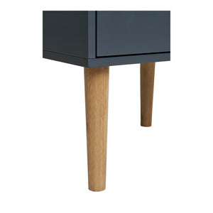 Side Table – Lacquered Wood, Two Drawers, Dark Grey Design – Bisley | House Nordic