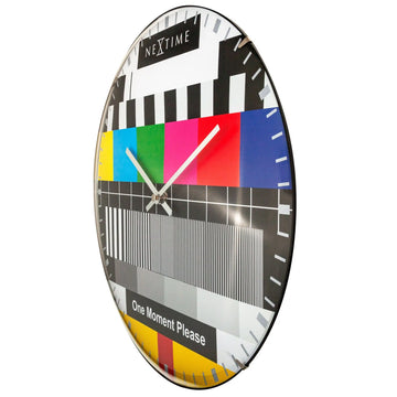 Wanduhr – Lautloses Uhrwerk, Testbild-Design, Kuppelglas - Testpage Dome | NeXtime