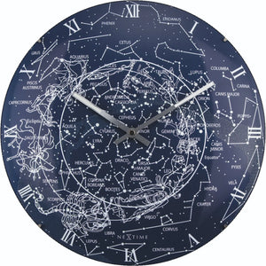 Wanduhr – Leuchtender Himmel, Gewölbtes Glas, Stilles Werk - Milchstraßenkuppel | NeXtime