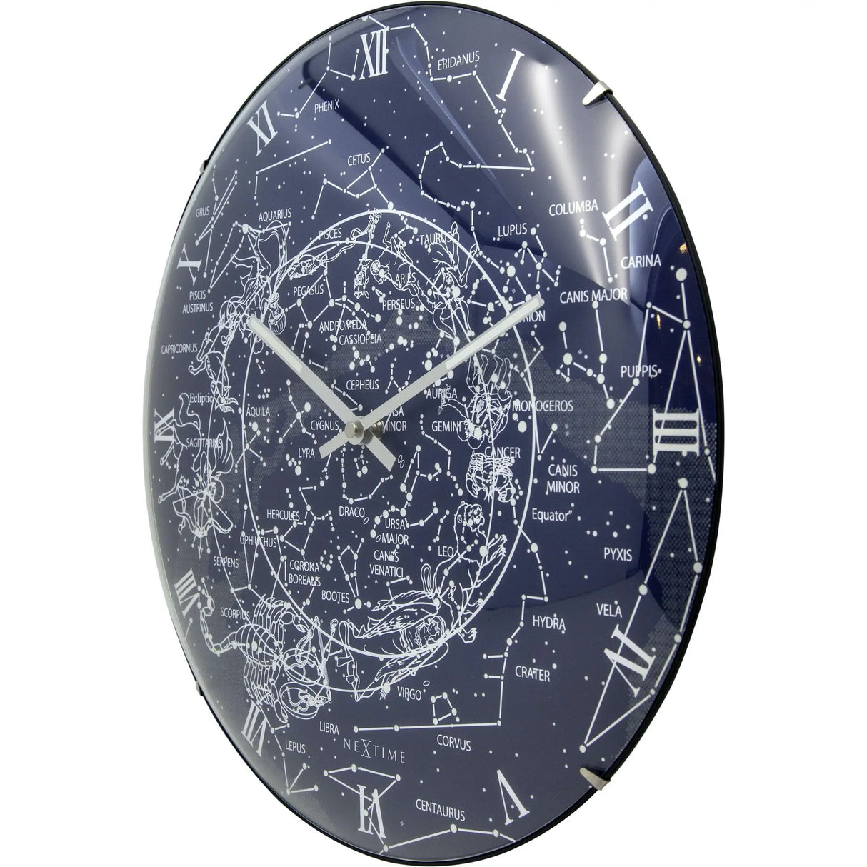 Wanduhr – Leuchtender Himmel, Gewölbtes Glas, Stilles Werk - Milchstraßenkuppel | NeXtime