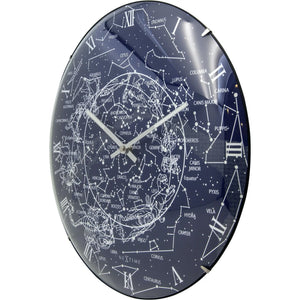 Wanduhr – Leuchtender Himmel, Gewölbtes Glas, Stilles Werk - Milchstraßenkuppel | NeXtime