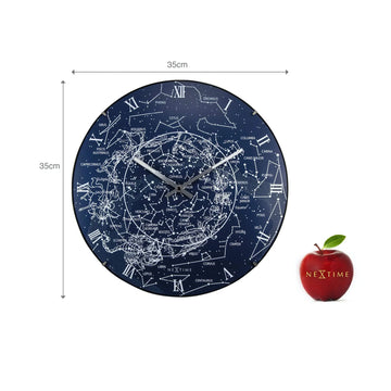 Wanduhr – Leuchtender Himmel, Gewölbtes Glas, Stilles Werk - Milchstraßenkuppel | NeXtime