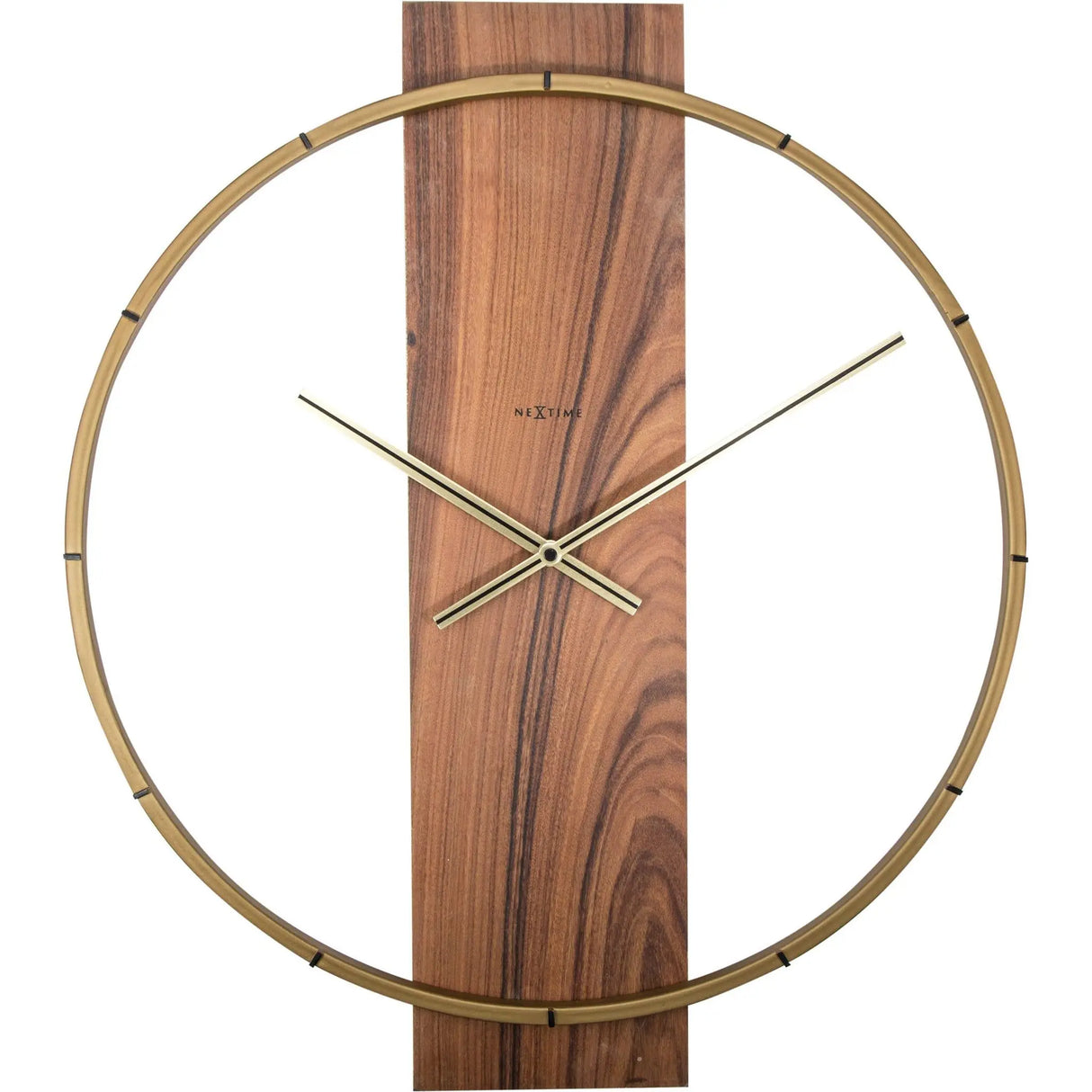 Wanduhr – Braunes Holz, Goldene Zeiger, Stilles Werk - Carl | NeXtime
