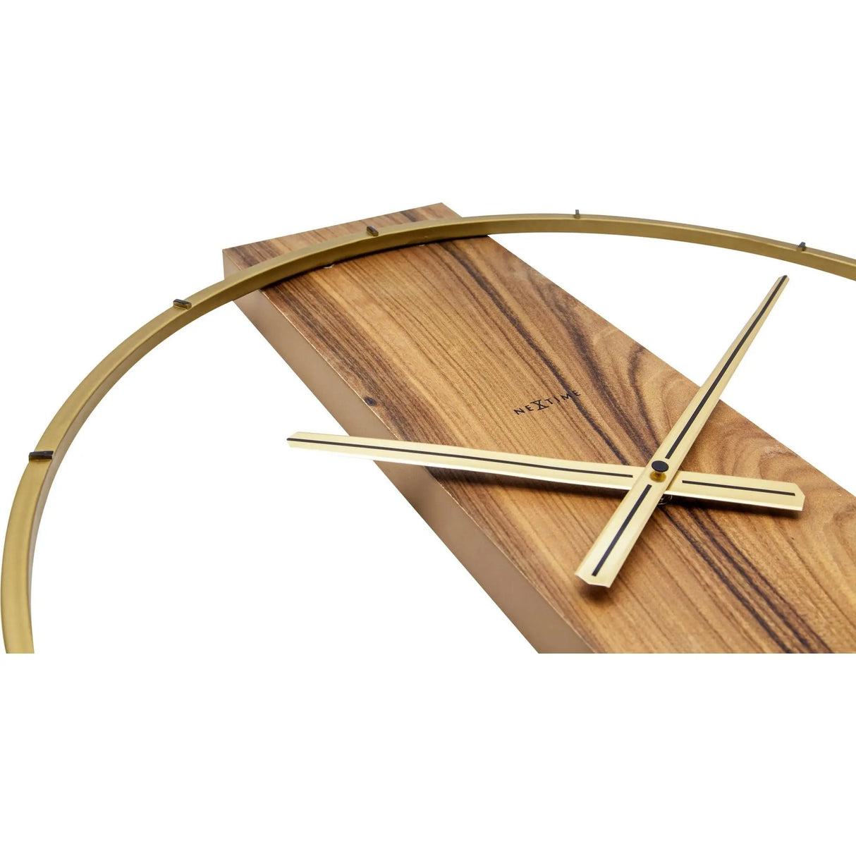Wanduhr – Braunes Holz, Goldene Zeiger, Stilles Werk - Carl | NeXtime