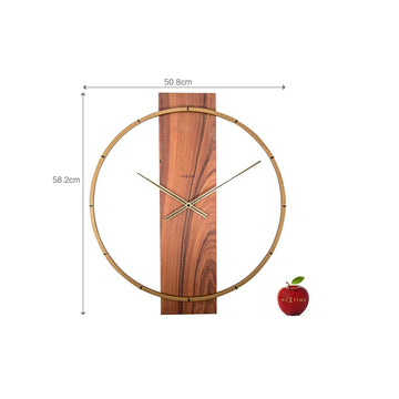 Wanduhr – Braunes Holz, Goldene Zeiger, Stilles Werk - Carl | NeXtime