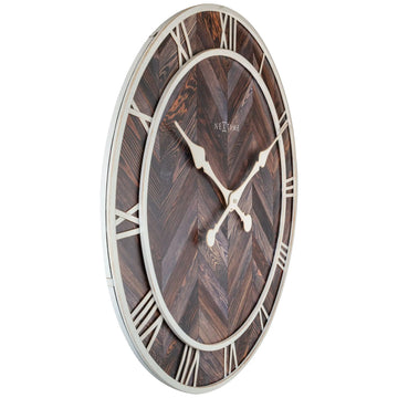 Wanduhr – Dunkles Holz, Römische Ziffern, Fischgrätmuster - Roman Vintage | NeXtime