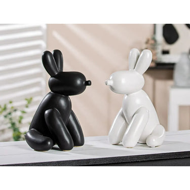 Figur – Weiße Keramik, Matte Oberfläche, Ballonhund Form, 25cm Höhe - Lucy | Gilde