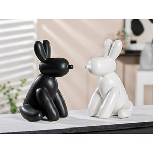 Figur – Weiße Keramik, Matte Oberfläche, Ballonhund Form, 25cm Höhe - Lucy | Gilde