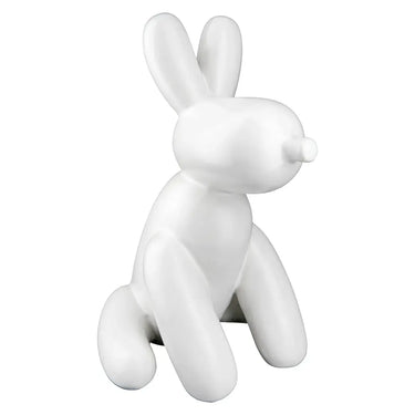 Figur – Weiße Keramik, Matte Oberfläche, Ballonhund Form, 25cm Höhe - Lucy | Gilde