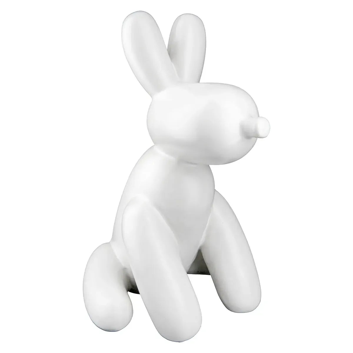 Figur – Weiße Keramik, Matte Oberfläche, Ballonhund Form, 25cm Höhe - Lucy | Gilde