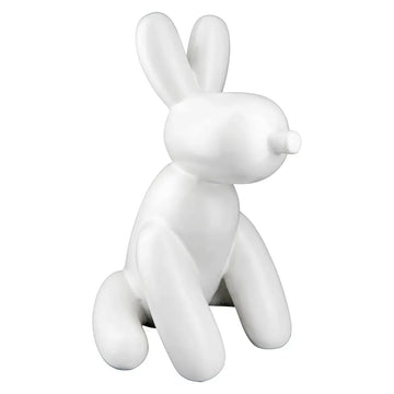 Figur – Weiße Keramik, Matte Oberfläche, Ballonhund Form, 25cm Höhe - Lucy | Gilde