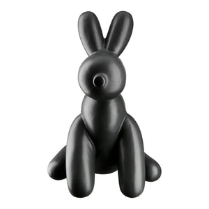 Figur – Schwarze Keramik, Matte Oberfläche, Ballonhund Form, 25cm Höhe - Lotte | Gilde