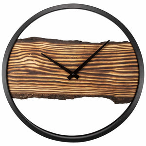 Wanduhr – Echtes Holz, Schwarzer Ring, Stilles Werk - Forest | NeXtime