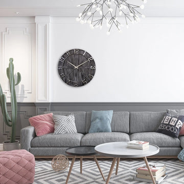 Wanduhr – Lautloses Uhrwerk, Holzdesign, Metallziffern - York | NeXtime