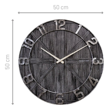 Wanduhr – Lautloses Uhrwerk, Holzdesign, Metallziffern - York | NeXtime