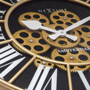 Wanduhr – Bewegliche Zahnräder, Römische Ziffern, Markante Optik - William | NeXtime