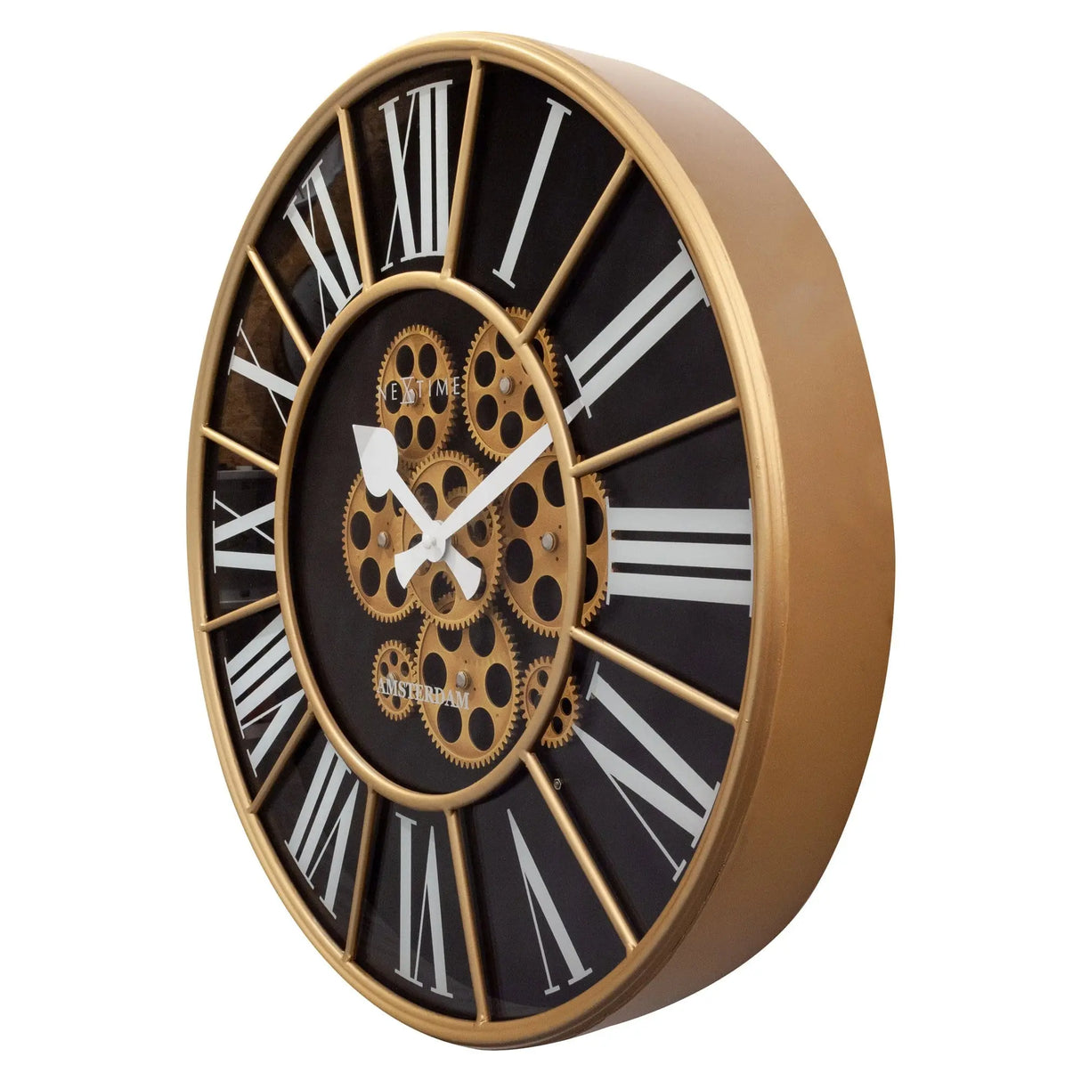Wanduhr – Bewegliche Zahnräder, Römische Ziffern, Markante Optik - William | NeXtime