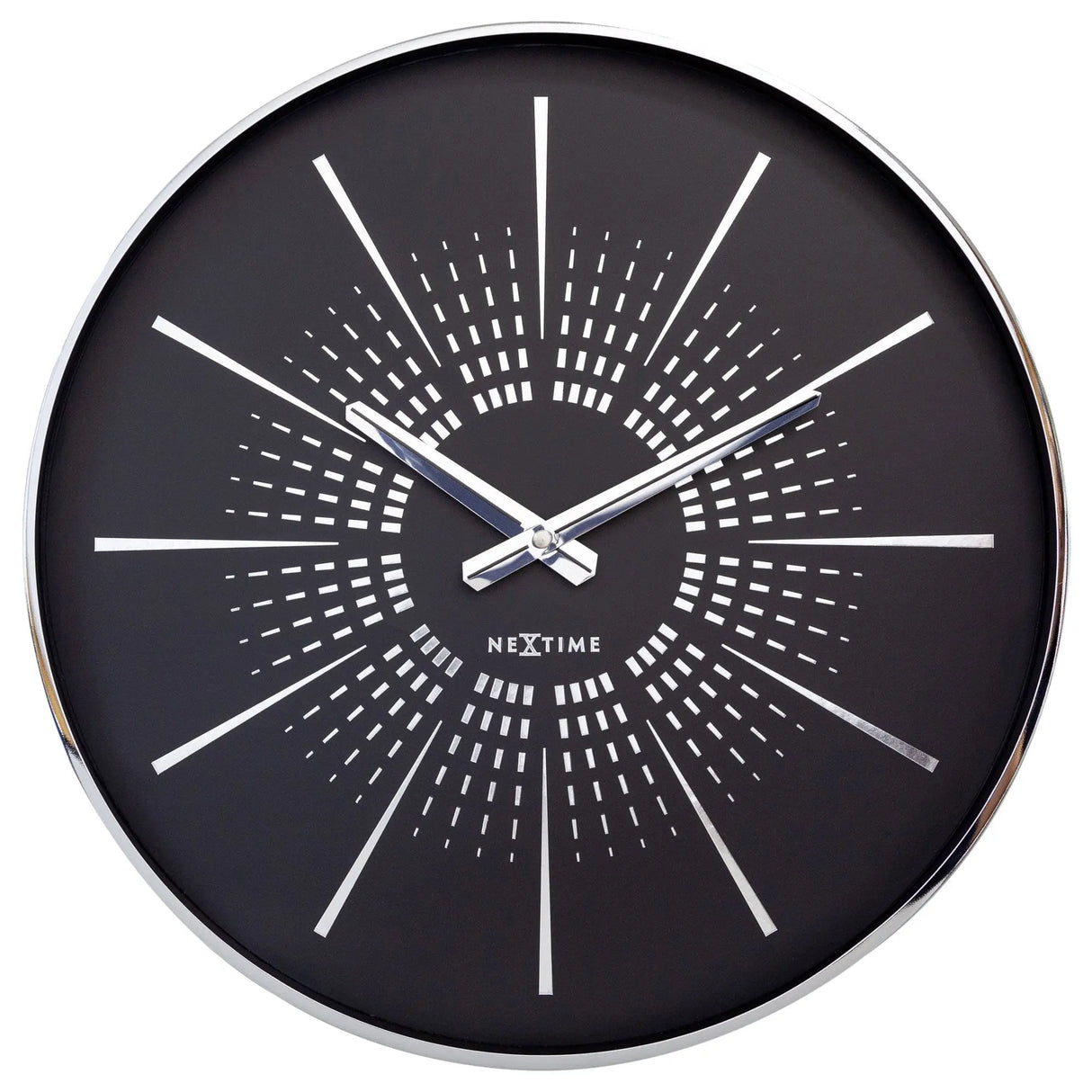 Wanduhr – Leises Uhrwerk, Goldenes Muster, Weißes Zifferblatt - Excentric | NeXtime