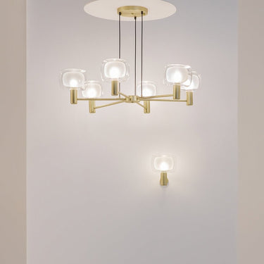 Wandleuchte aus goldfarbenem Aluminium mit Doppel - Glaskuppel – Vision | Maytoni - Esszett Luxury | Stilvolles Wohnen mit Charakter