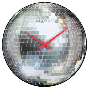 Wanduhr – Lautloses Uhrwerk, Kuppelglas, Disco-Optik - Disco Ball | NeXtime