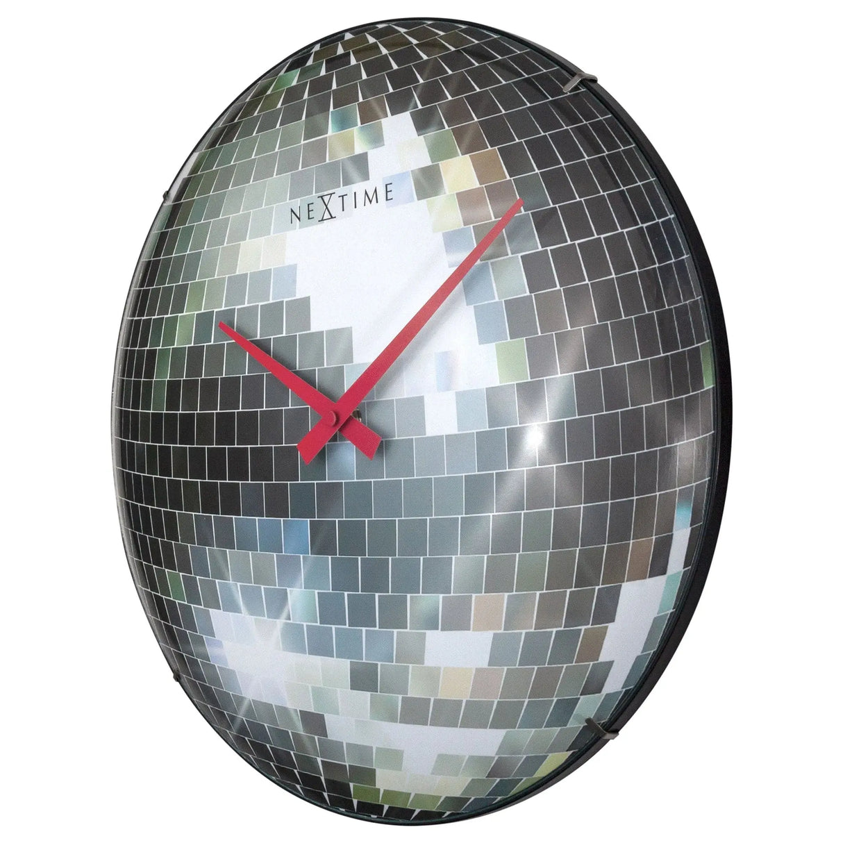 Wanduhr – Lautloses Uhrwerk, Kuppelglas, Disco-Optik - Disco Ball | NeXtime