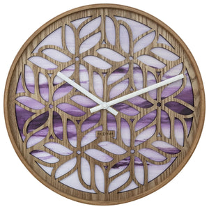 Wanduhr – Florales Holz, Sanfte Farben, Stilles Werk - Yogi | NeXtime