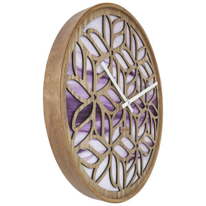 Wanduhr – Florales Holz, Sanfte Farben, Stilles Werk - Yogi | NeXtime