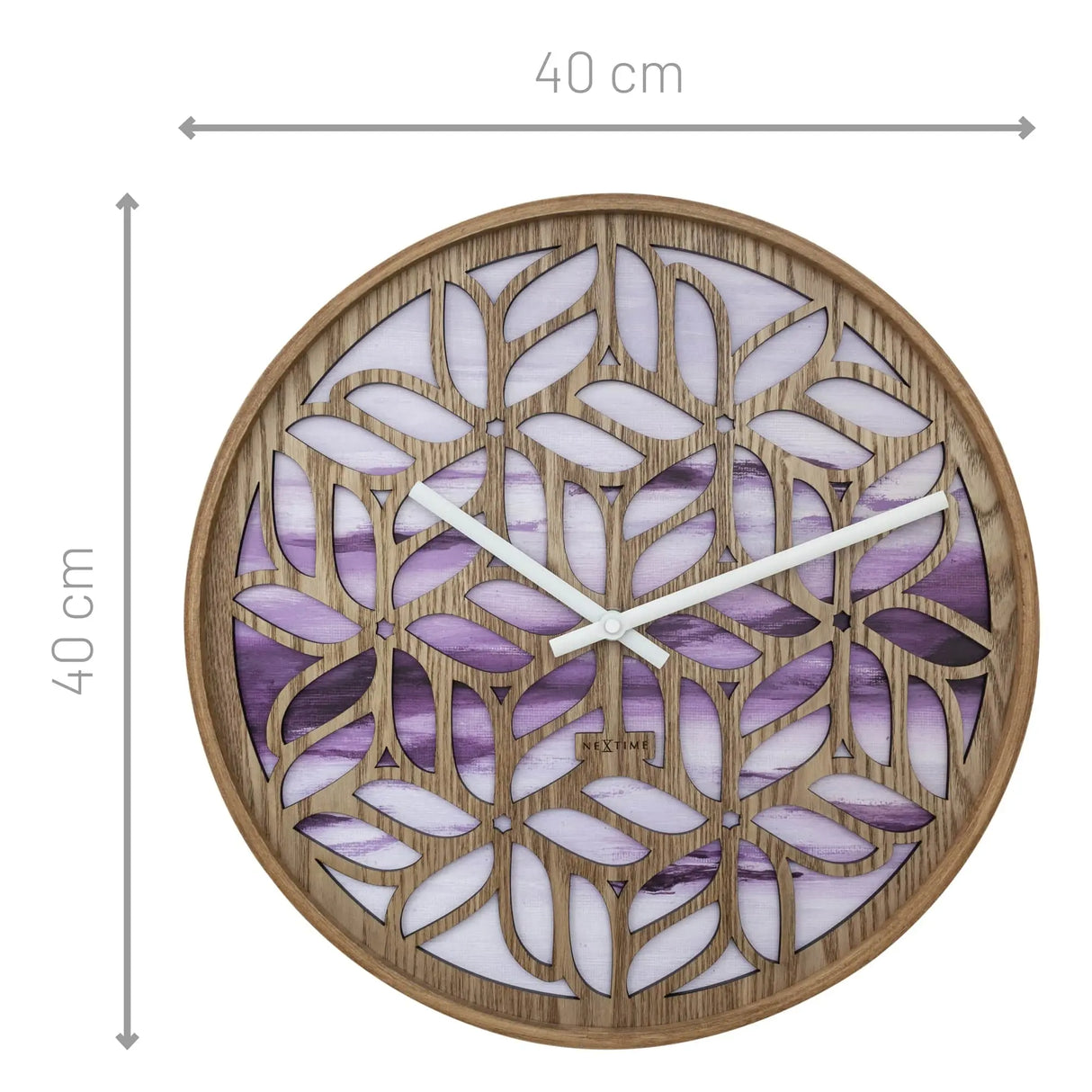 Wanduhr – Florales Holz, Sanfte Farben, Stilles Werk - Yogi | NeXtime