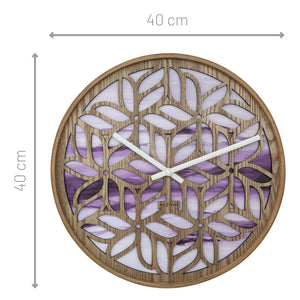 Wanduhr – Florales Holz, Sanfte Farben, Stilles Werk - Yogi | NeXtime