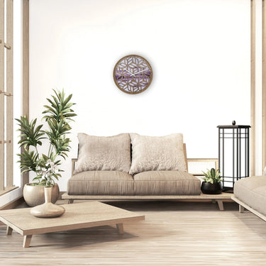 Wanduhr – Florales Holz, Sanfte Farben, Stilles Werk - Yogi | NeXtime
