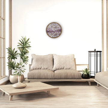 Wanduhr – Florales Holz, Sanfte Farben, Stilles Werk - Yogi | NeXtime