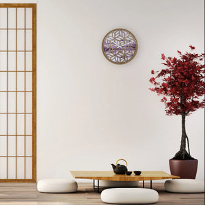 Wanduhr – Florales Holz, Sanfte Farben, Stilles Werk - Yogi | NeXtime