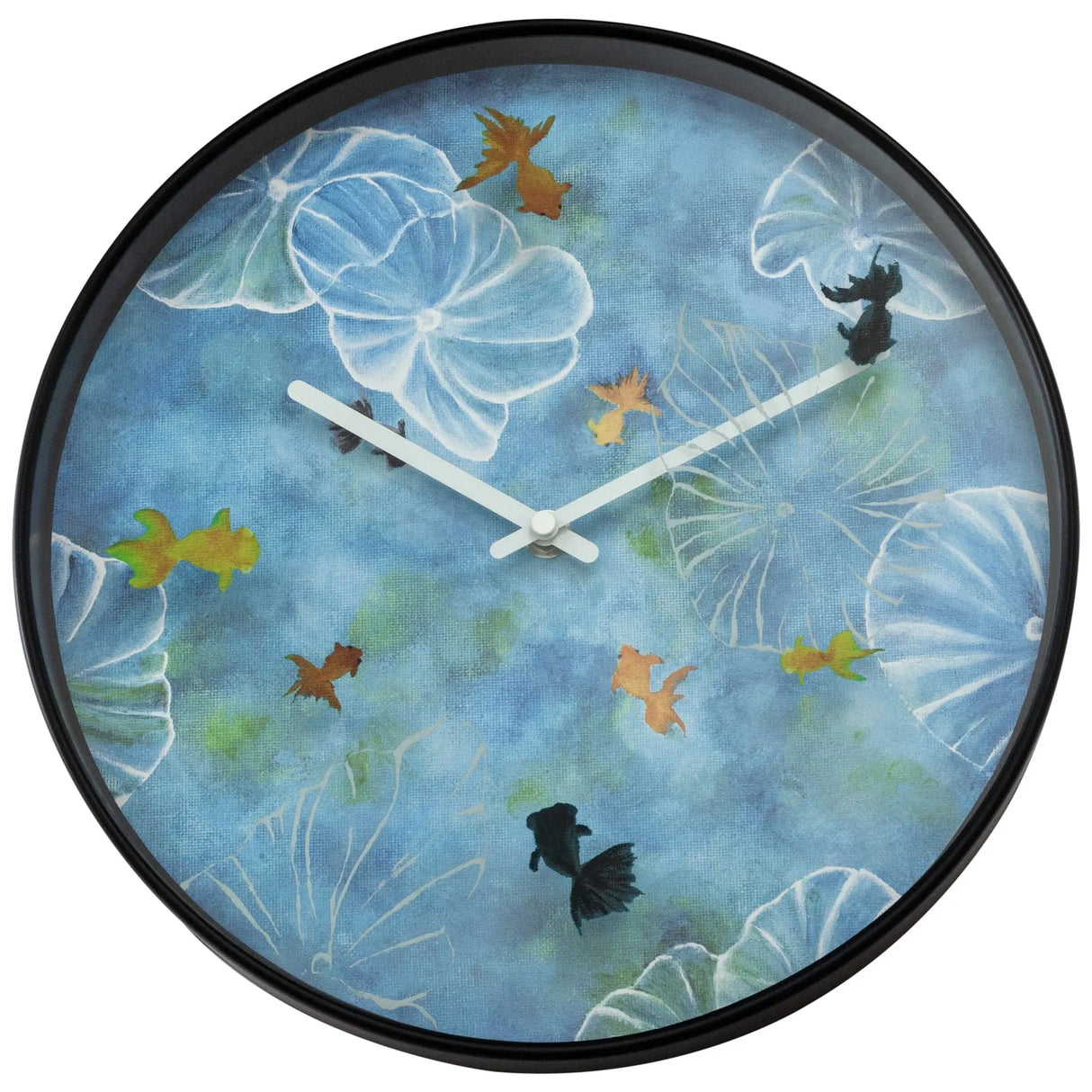 Wanduhr – Goldfischmotiv, Lotusmuster, Stilles Werk - Pond | NeXtime