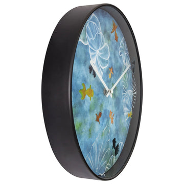 Wanduhr – Goldfischmotiv, Lotusmuster, Stilles Werk - Pond | NeXtime