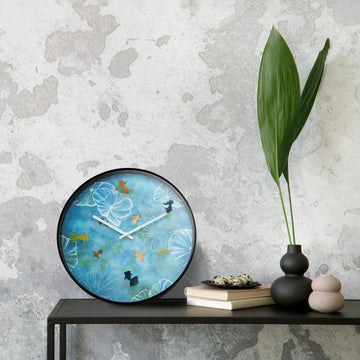 Wanduhr – Goldfischmotiv, Lotusmuster, Stilles Werk - Pond | NeXtime