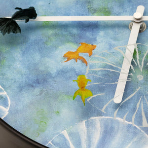 Wanduhr – Goldfischmotiv, Lotusmuster, Stilles Werk - Pond | NeXtime