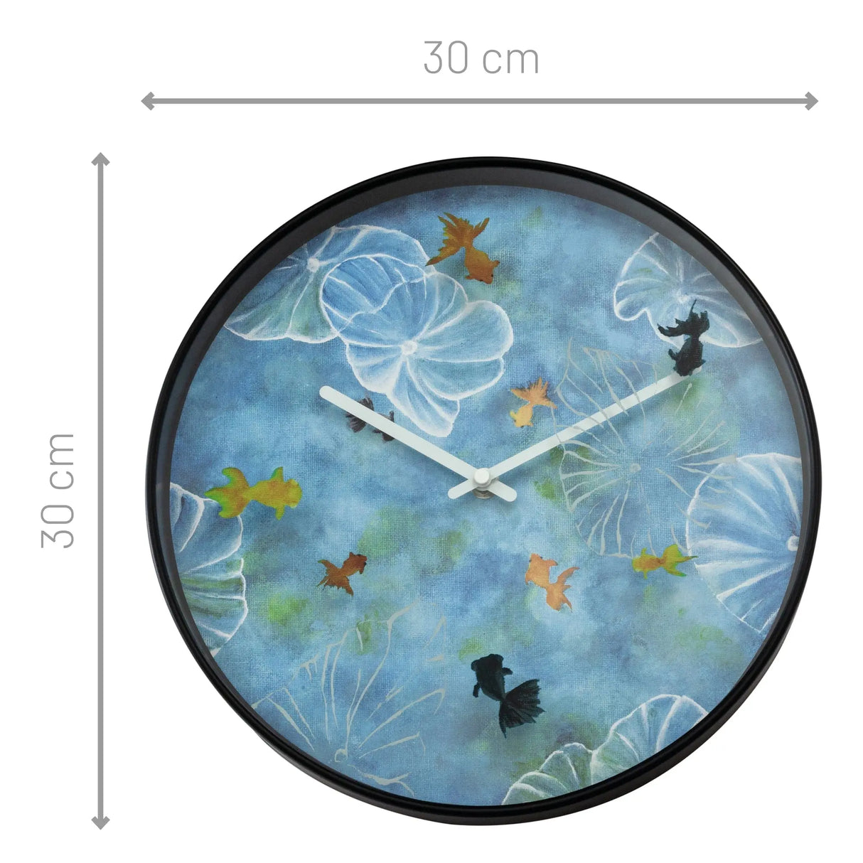 Wanduhr – Goldfischmotiv, Lotusmuster, Stilles Werk - Pond | NeXtime