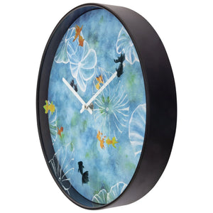 Wanduhr – Goldfischmotiv, Lotusmuster, Stilles Werk - Pond | NeXtime
