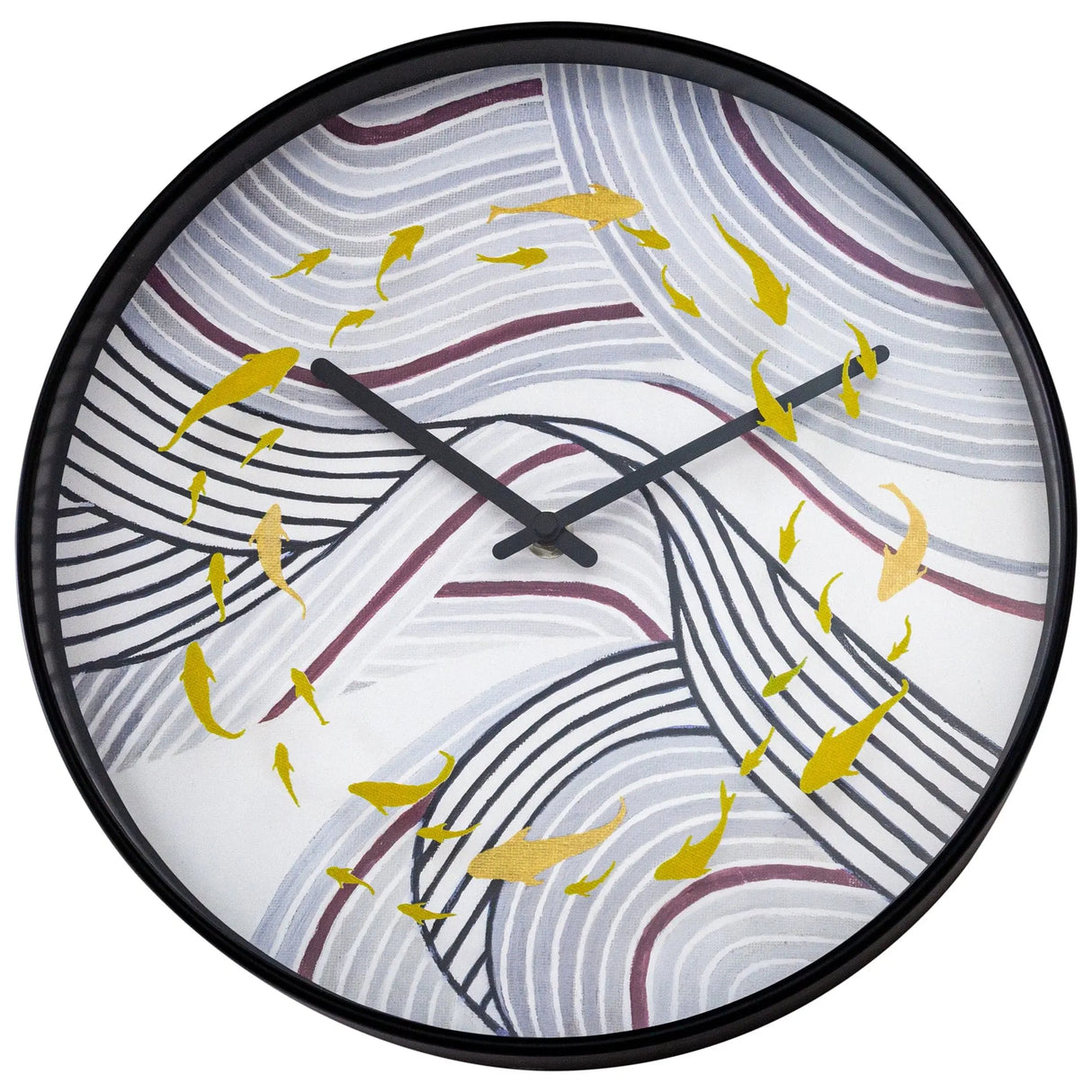 Wanduhr – Abstrakte Kois, Bewegte Wellen, Stilles Werk - Koi | NeXtime