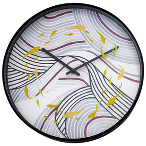 Wanduhr – Abstrakte Kois, Bewegte Wellen, Stilles Werk - Koi | NeXtime