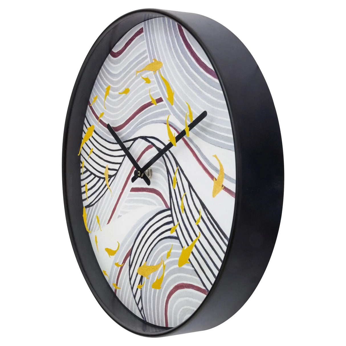 Wanduhr – Abstrakte Kois, Bewegte Wellen, Stilles Werk - Koi | NeXtime