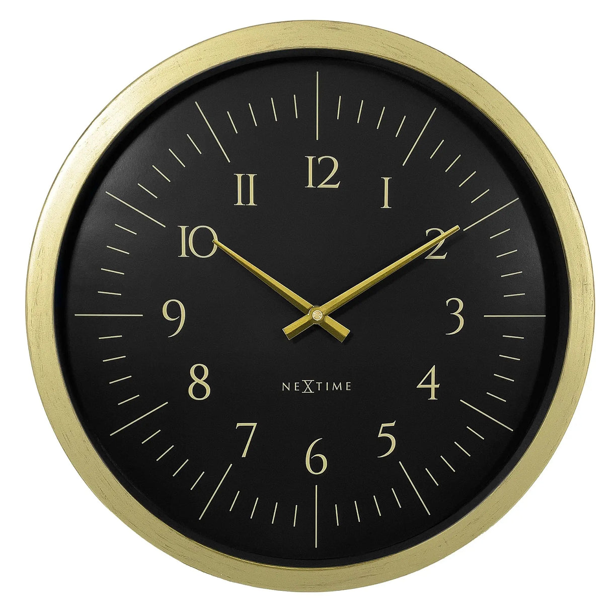 Wanduhr – Gebürstetes Gold, Klares Zifferblatt, Stilles Werk - Galaxy | NeXtime