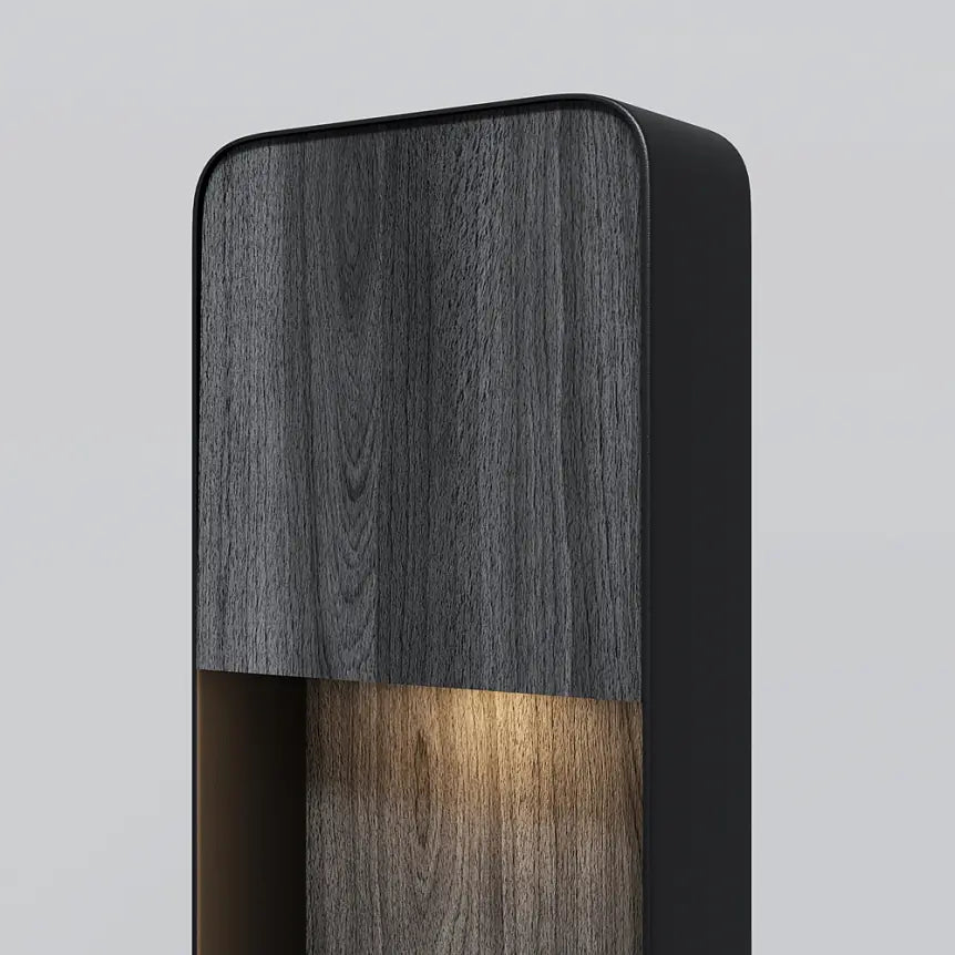 Landscape Lights black aluminum with wood-look, 7W LED, IP54 – O481FL‑L7BWD3K | Maytoni