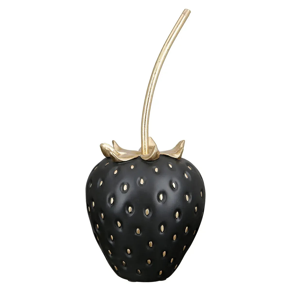 Dekoobjekt – Schwarze Erdbeerform, Matte Oberfläche, Höhe 35 cm - Frutilla | Gilde