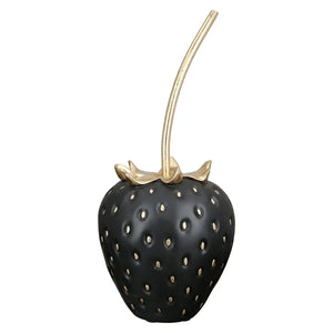 Dekoobjekt – Schwarze Erdbeerform, Matte Oberfläche, Höhe 35 cm - Frutilla | Gilde