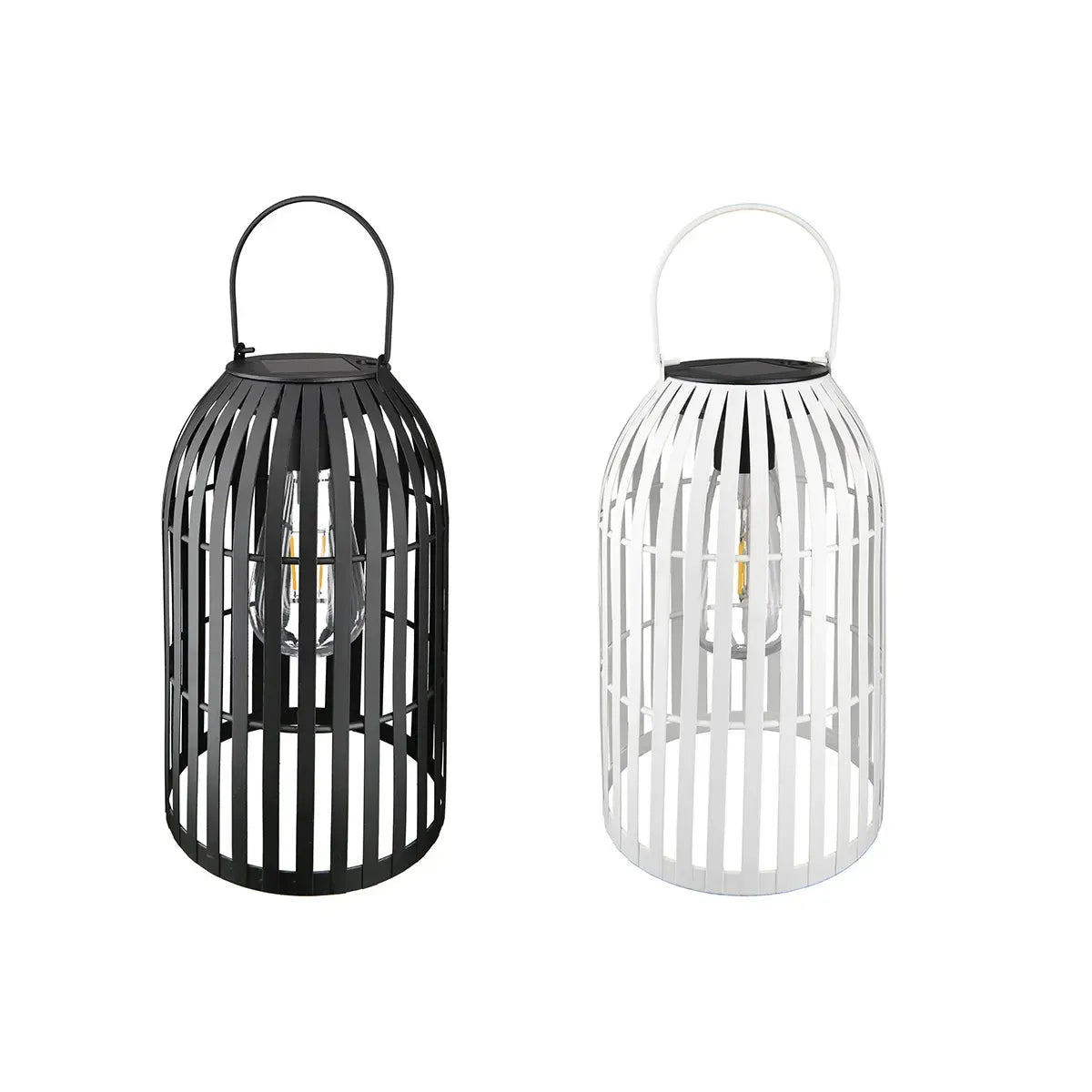 Solarwindlicht – Schwarzes Metall, Weißer Kunststoff, Höhe 25 cm - Cappa | Gilde