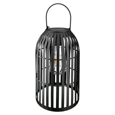 Solarwindlicht – Schwarzes Metall, Weißer Kunststoff, Höhe 25 cm - Cappa | Gilde