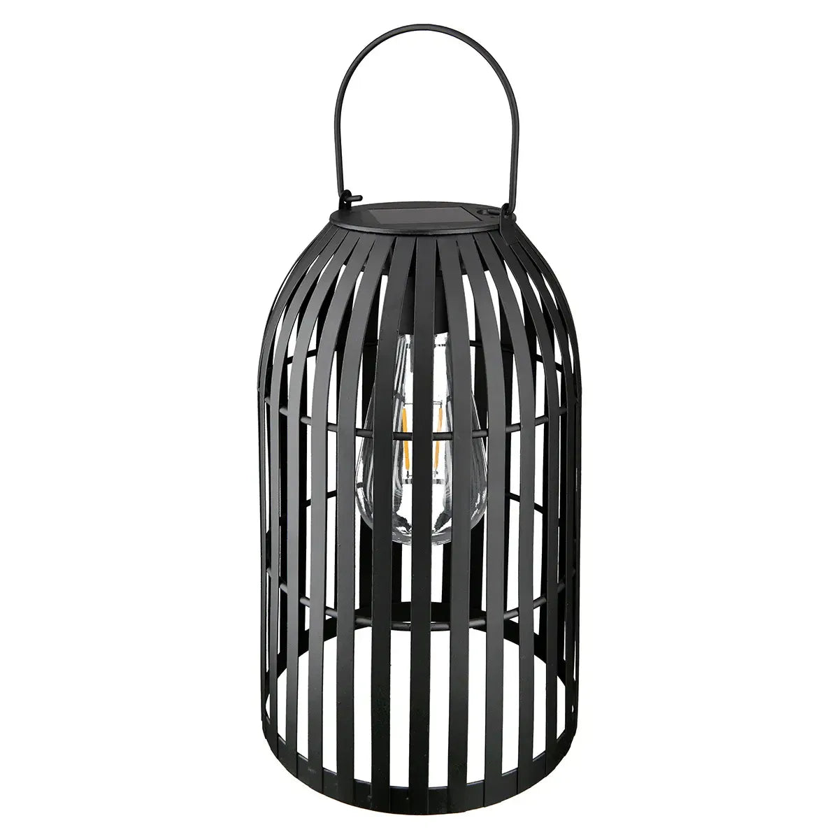 Solarwindlicht – Schwarzes Metall, Weißer Kunststoff, Höhe 25 cm - Cappa | Gilde
